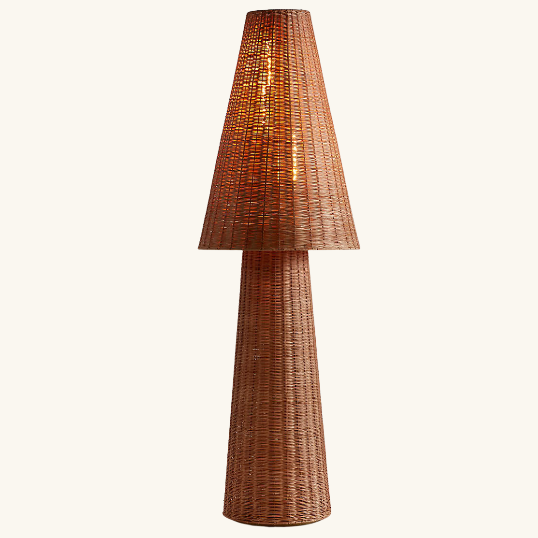 Conical Rattan Floor Lamp