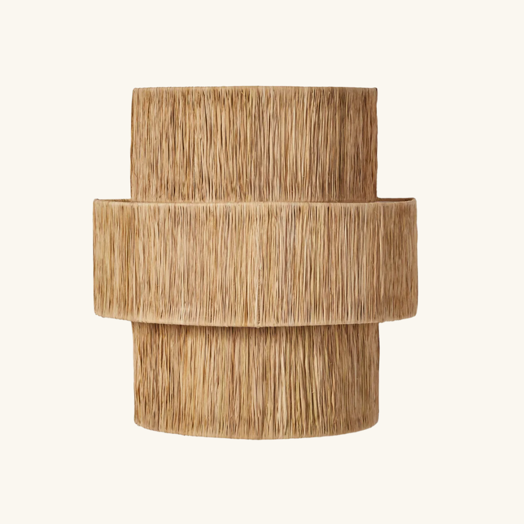 Multi-Tier Raffia Wall Sconce