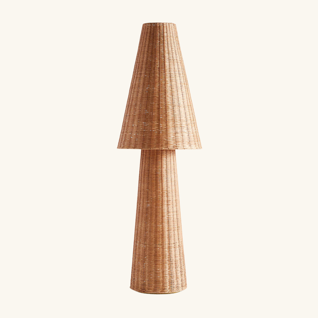 Conical Rattan Floor Lamp