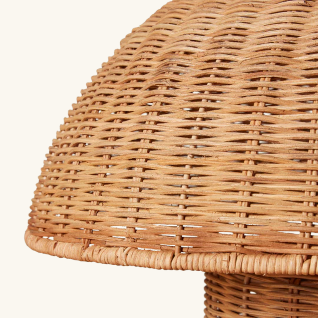 Rattan mushrrom table lamp