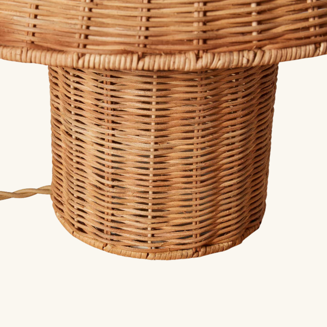 Rattan mushrrom table lamp