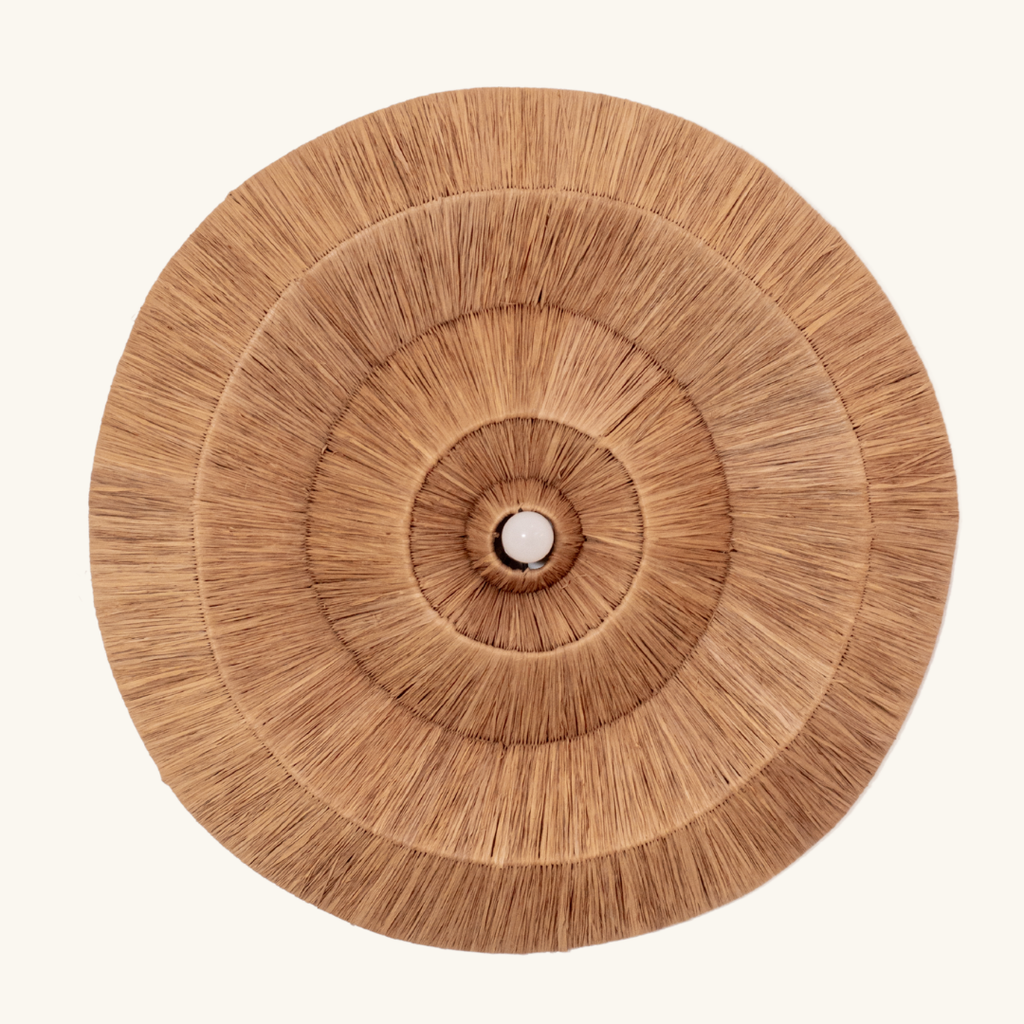 Large Circular Raffia Wall Light