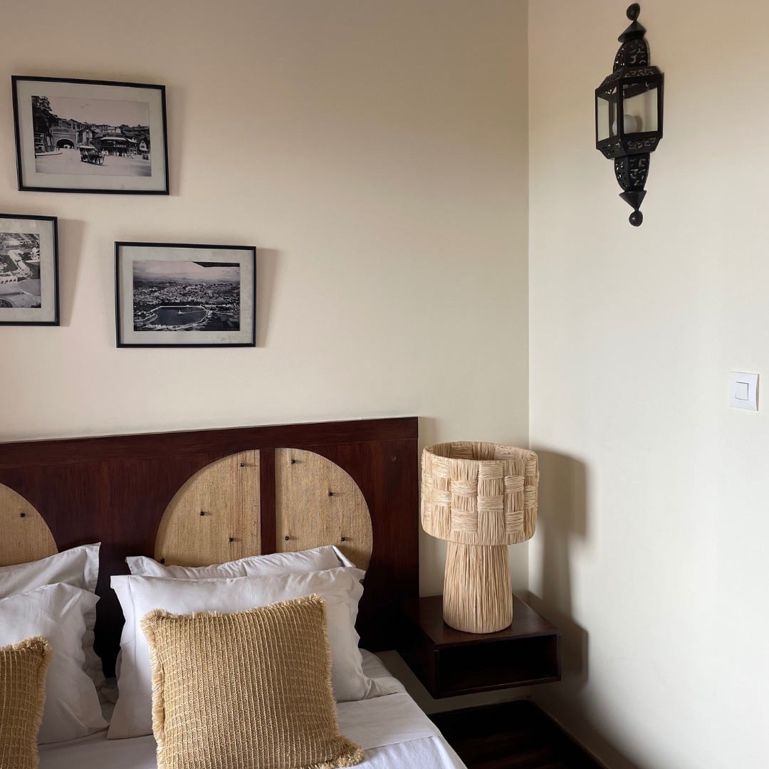 Basketweave Rattan Table Lamp Natural