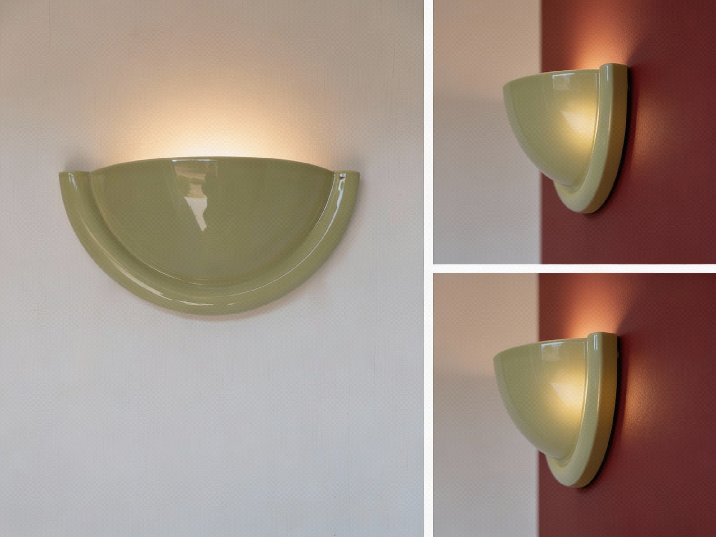 Modern Ceramic Half-Moon Light Fixture