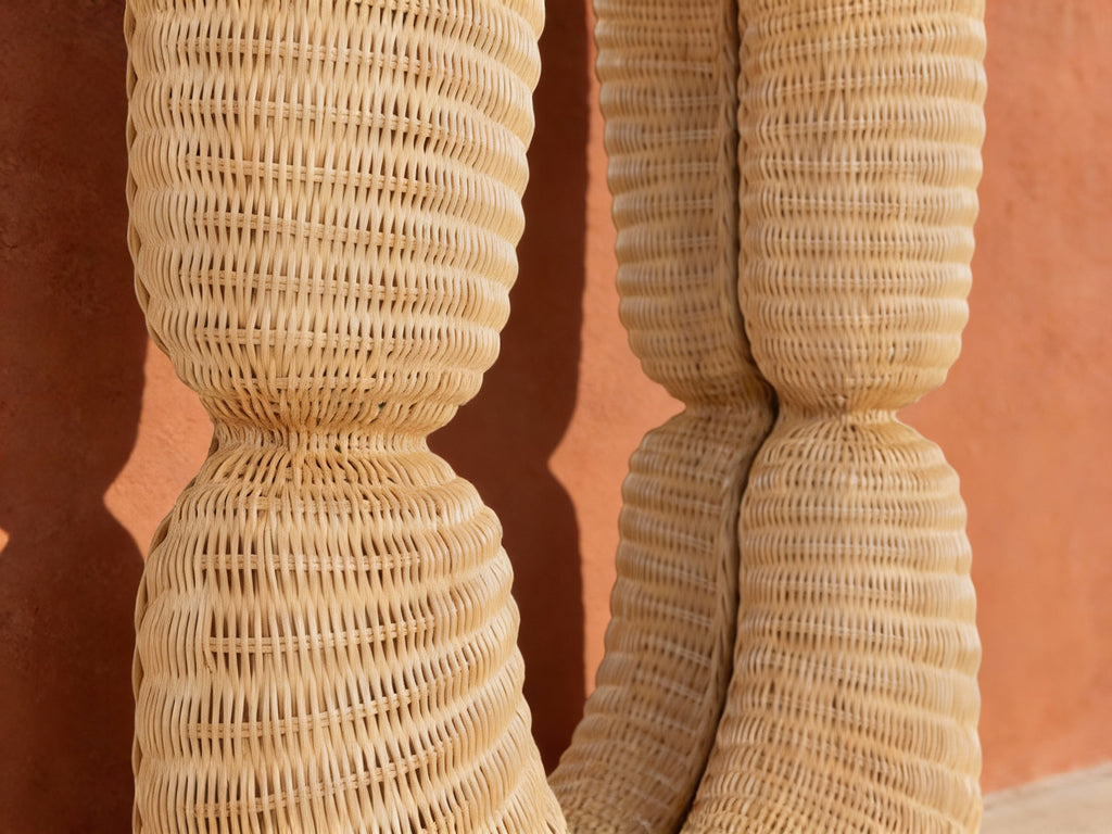 Small Rattan Arched Shape Mirror