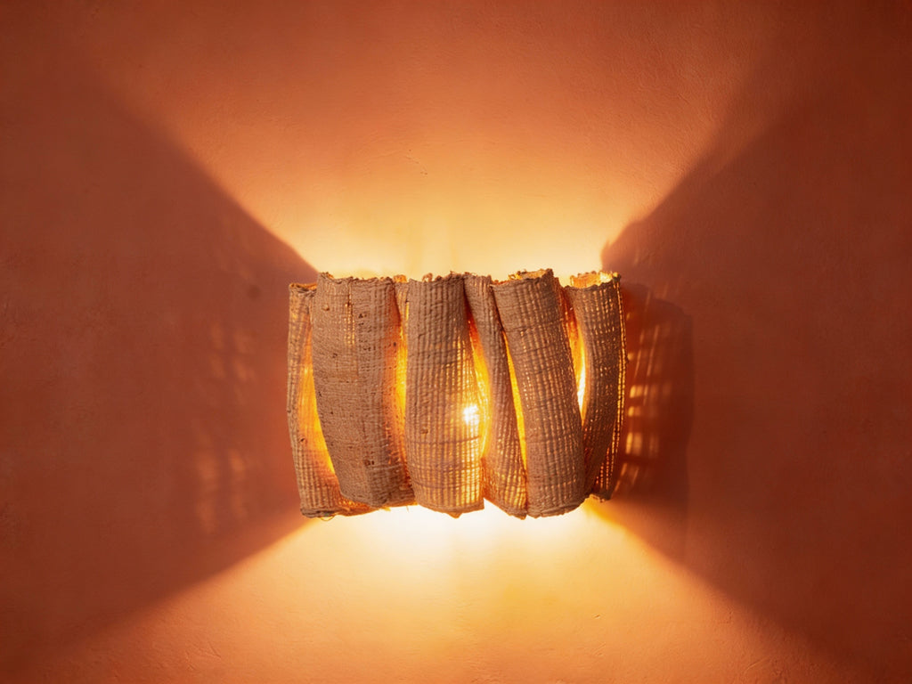 Woven Raffia Wall Sconce