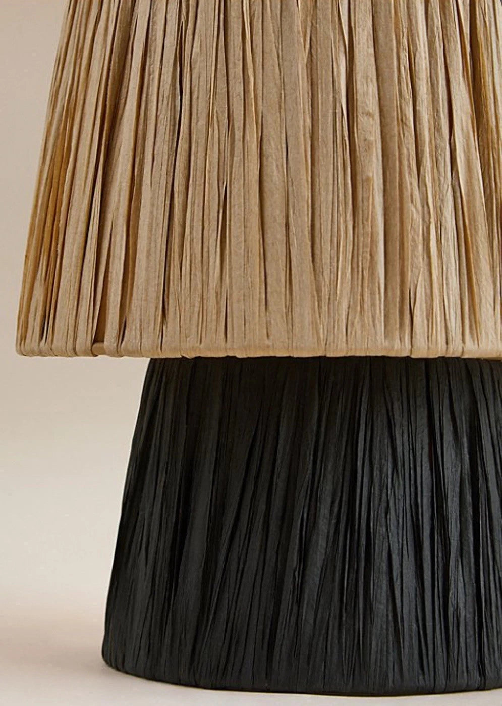 Two-Tone Raffia Table Lamp
